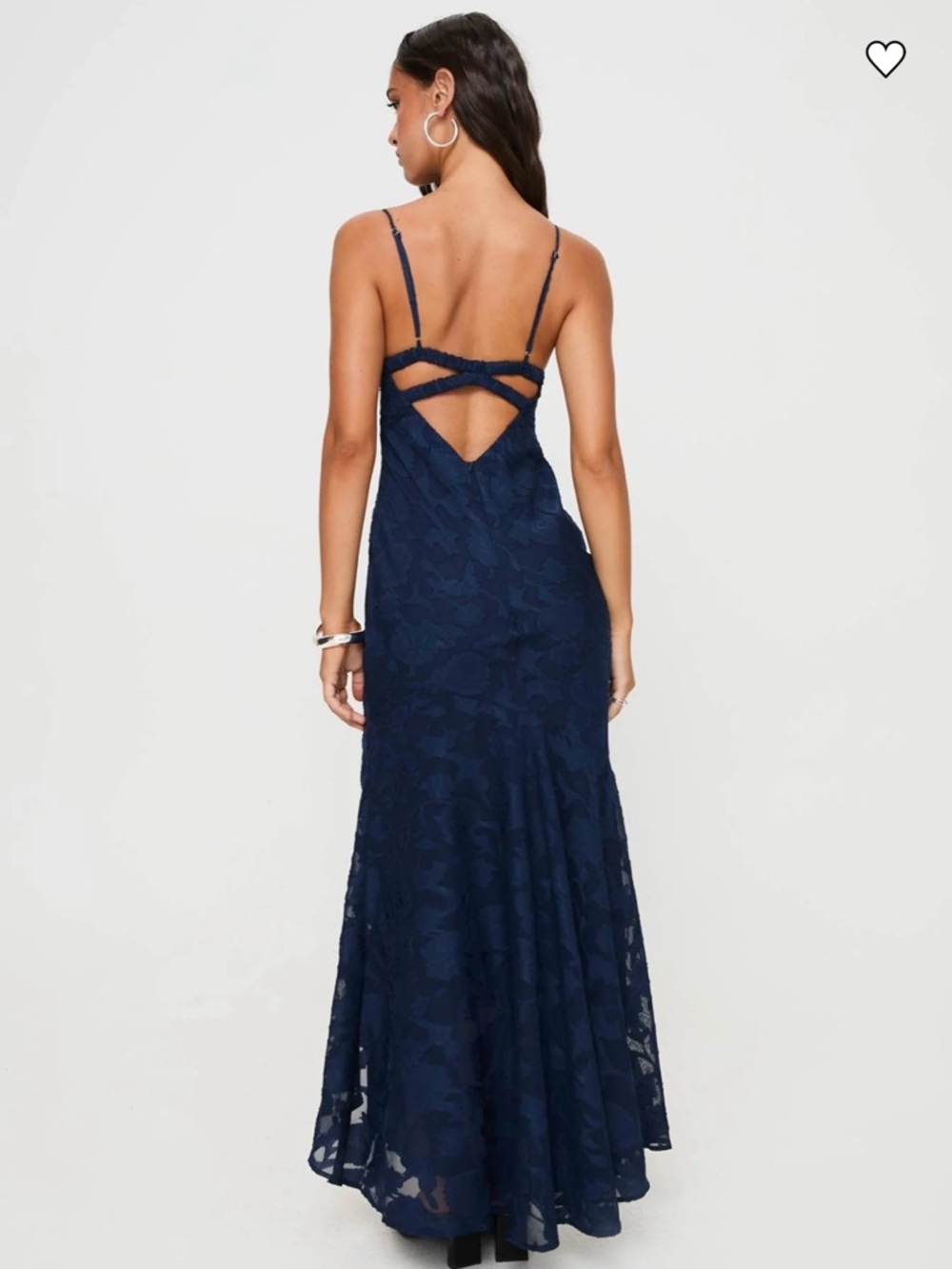 Princess Polly Navy Lace V-Neck Maxi Gown - Picture 3 of 8